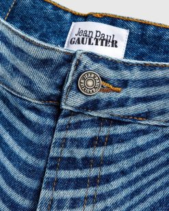 Jean Paul Gaultier Pantalon Denim Imprime Laser Bleu Vintage | Pantalon