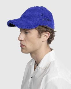 Marni Casquette De Baseball En Fausse Fourrure Floue Bleu | Chapeaux