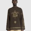 Jean Paul Gaultier Sweat-Shirt Tattoo Safe Sex Marron Fonce | T-Shirts