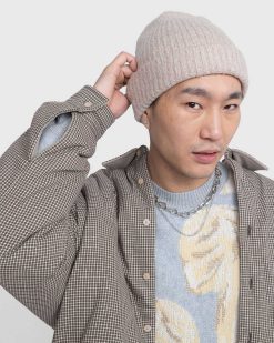 Acne Studios Bonnet En Laine Melangee Beige | Accessoires D'Hiver