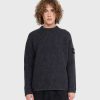 Stone Island Pull En Maille Gaufree Melange Charcoal | Tricots