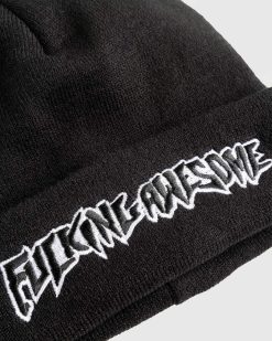 Fucking Awesome Bonnet A Revers Stamp Noir | Accessoires D'Hiver