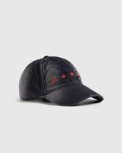 Marni Casquette Logo A Six Panneaux Noir | Chapeaux