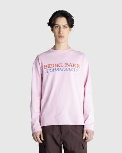 Beigel Bake T-Shirt Logo Manches Longues Rose | T-Shirts