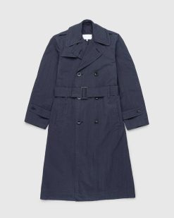 Maison Margiela Trench-Coat A Double Boutonnage Noir/Delave | Vetements D'Exterieur