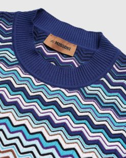 Missoni T-Shirt Chevron Bleu/Noir/Blanc | T-Shirts