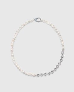 Hatton Labs Chaine Tennis Perle Argent/Blanc | Bijoux