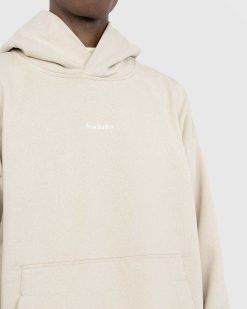 Acne Studios Sweat A Capuche Logo Coton Bio Champagne Beige | Sueurs