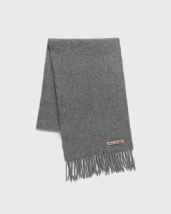 Acne Studios Echarpe Skinny En Laine Gris Melange | Accessoires D'Hiver