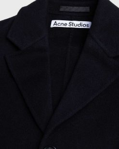 Acne Studios Manteau A Simple Boutonnage Noir | Vetements D'Exterieur