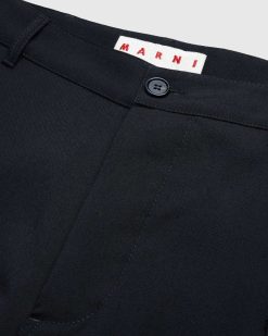 Marni Pantalon En Laine Poche Cargo Noir | Pantalon