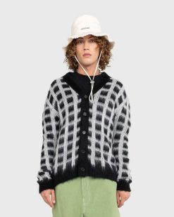 Marni Cardigan Mohair A Carreaux Noir | Tricots