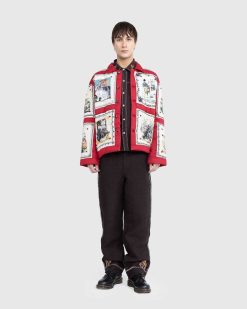 Bode Veste Matelassee Storytime Rouge Multi | Vetements D'Exterieur