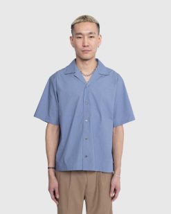 Highsnobiety Chemise Manches Courtes En Popeline Bleu | Chemises