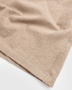 Auralee T-Shirt A Manches Longues Et Col Bateau En Coton Et Cachemire Hard Twist Beige | T-Shirts