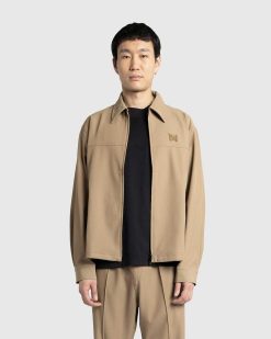 Needles Veste De Sport En Serge Cavalry Beige | Vetements D'Exterieur