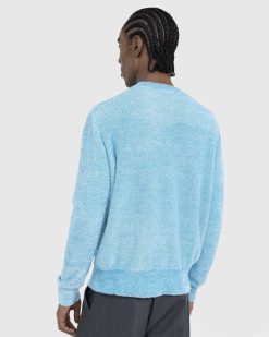 Acne Studios Pull Texture Bleu Sarcelle | Tricots