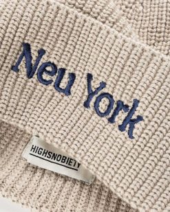 Highsnobiety Bonnet Neu York Beige | Accessoires D'Hiver