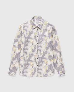 Trussardi Chemise En Coton Imprime Heat Map Gris | Chemises