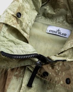 Stone Island Veste Econyl Grid Camo Beige Naturel | Vetements D'Exterieur