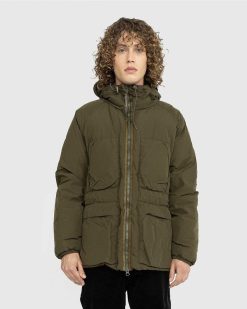 C.P. Company Veste Matelassee A Capuche Vert Lierre | Vetements D'Exterieur