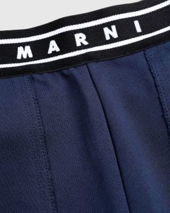 Marni Pantalon Ceinture Elastique Bleu Kyanite | Pantalon