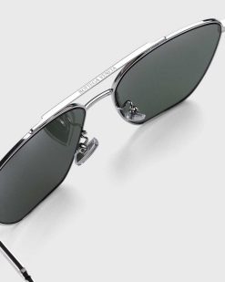 Bottega Veneta Lunettes De Soleil A Monture Carree Pilot Argent | Des Lunettes De Soleil