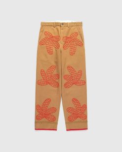 Bode Pantalon Field Maple Marron/Rouge | Pantalon