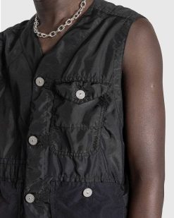 Stone Island Gilet Teint En Piece Noir | Vetements D'Exterieur