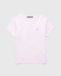 Acne Studios T-Shirt Ajuste Col Rond Rose Clair | T-Shirts