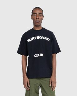 Stockholm Surfboard Club T-Shirt Feuille Club Noir | T-Shirts