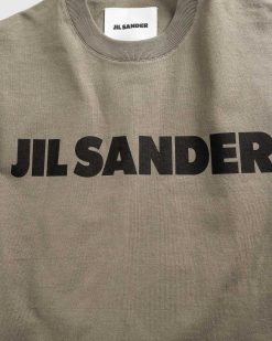 Jil Sander T-Shirt Logo Manches Longues Vert Thym | T-Shirts