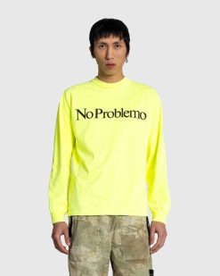 Aries No Problemo Ls Tee Jaune Fluo | T-Shirts