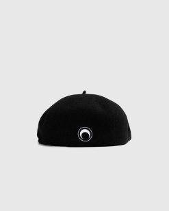 Marine Serre Beret Francais Brode Noir | Chapeaux