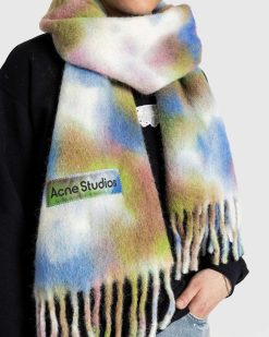 Acne Studios Echarpe Tie-Dye En Laine D'Alpaga Vert Multi | Accessoires D'Hiver