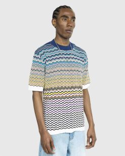 Missoni T-Shirt Chevron Bleu/Noir/Blanc | T-Shirts