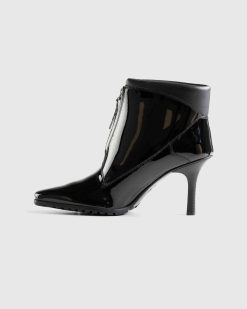 Veneda Carter Botte Mi-Haute Zippee En Cuir Verni Noir | Bottes