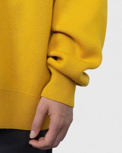 Acne Studios Pull Col Rond Laine Merinos Jaune | Tricots