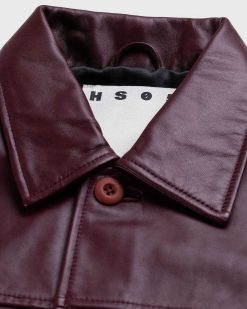 Highsnobiety HS05 Veste En Cuir Bordeaux | Vetements D'Exterieur