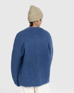 Acne Studios Cardigan Laine Brossee Bleu | Tricots