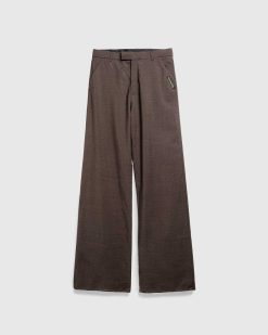 Martine Rose Pantalon Ajuste A Jambe Large Et Allongee Pied-De-Poule Marron | Pantalon