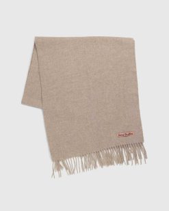 Acne Studios Echarpe A Franges En Laine Oatmeal Melange | Accessoires D'Hiver