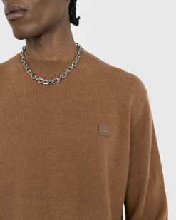 Acne Studios Pull Col Rond En Laine Marron Toffee | Tricots