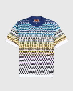 Missoni T-Shirt Chevron Bleu/Noir/Blanc | T-Shirts