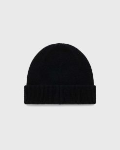 Acne Studios Bonnet Logo Petit Visage Noir | Accessoires D'Hiver