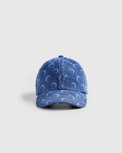 Marine Serre Casquette De Baseball En Denim Deadstock Regenere Lavage Laser Bleu | Chapeaux