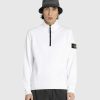 Stone Island Sweat Demi-Zip Blanc | Sueurs