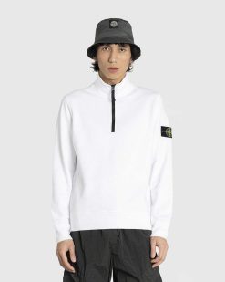 Stone Island Sweat Demi-Zip Blanc | Sueurs