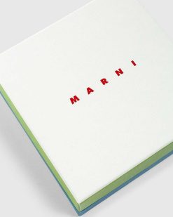 Marni Bracelet En Cuir A Chaine Logo Rouge/Ocean | Bijoux