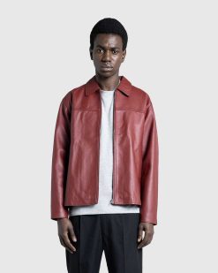 Highsnobiety HS05 Veste En Cuir Napa Bordeaux | Vetements D'Exterieur